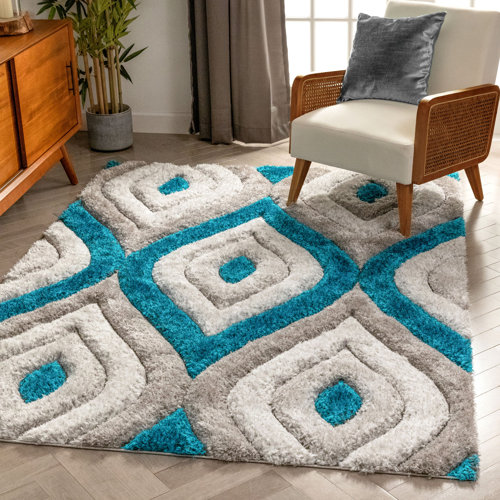 Well Woven San Francisco Shag Performance Light Gray/Blue Rug & Reviews